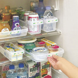 日本进口冰箱收纳整理盒筐套装抽屉式厨房冷藏食品食物保鲜盒包邮