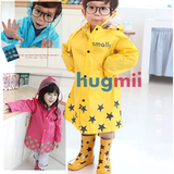 Smally儿童雨衣 出口韩国外贸原单加厚 时尚男童女童小孩宝宝雨衣
