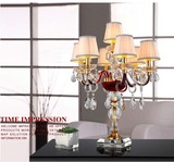 现货高档别墅欧式现代时尚弯管蜡烛水晶台灯客厅卧室水晶灯台灯2