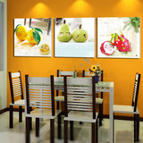 现代简约餐厅装饰画三联水果花卉无框画客厅墙画厨房饭厅壁画挂画