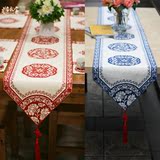 桌旗新中式中国风桌旗中式古典茶几布餐桌布艺现代床旗 繁花似锦
