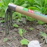 台湾胜大业 不锈钢小四齿锄头耙子 铲子园艺工具种植用品种花种菜