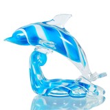 擺件琉璃摆件冰蓝海豚鱼玻璃工艺品家居饰品结婚生日时尚创意礼品