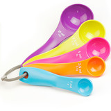 烘焙工具糖果色五彩组合量勺 优质食品级加厚勺子 克度套装量匙