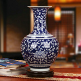 景德镇陶瓷器 高档手绘青花瓷蓝色牡丹大花瓶 中式时尚家居摆件
