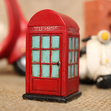 如果 zakka杂货红色电话亭欧式创意家居装饰小摆件办公桌摆件可爱