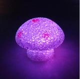 厂家直销七彩水晶蘑菇小夜灯七彩米粒大号蘑菇灯水晶灯地摊货源
