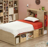 简约现代衣柜床 收纳储物床单双人床板式高箱床 1.5米1.8米可定制