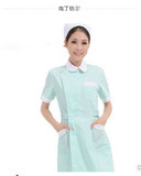 南丁格尔护士服夏装短袖 绿色美容服药店工作服装大褂连体