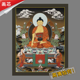 高清传统怀旧复古佛像菩萨餐厅装饰画芯西藏唐卡神像释迦牟尼佛祖