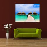 美时美刻 马尔代夫 海景无框装饰画客厅挂画壁画电视柜版画单幅