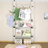简易衣柜阳台柜子储物柜钢架客厅组装壁柜韩式衣服收纳柜简单衣橱