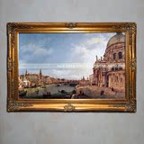 手绘油画 客厅餐厅宴会厅壁画 欧式风景装饰画有框画 威尼斯水城
