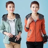 通勤韩版新品牌春秋天女装中年人妇女休闲学院风拼接短外套外搭女