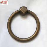 远儒铜雕中式仿古纯铜大门拉手圆环把手YRH121直径10.5CM