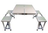户外折叠桌椅套装铝合金折叠桌便携式连体式桌椅摆摊宣传桌培训桌