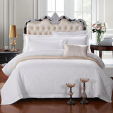 五星级酒店宾馆床上用全棉纯棉纯白色床单被套4四件套2米2.3x2.5