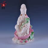 润致 8寸陶瓷观音菩萨像  佛教用品 德化白瓷器观世音佛像摆件