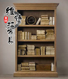 特价美式乡村 实木书柜 简易书架展示柜出口置物柜书房家具办公室