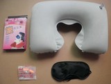 专业生产旅游三宝旅行三件套装 U型护颈枕头充气耳塞眼罩定制logo