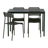◆小点宁波宜家代购◆塔兰多阿德 餐厅桌椅套装木质中户型方桌黑
