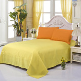 缘自淘家纺 单件床单 不褪色不缩水 单双人纯色波点床单纯黄色