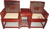红木家具小叶红檀实木笔杆椅实木围椅明清扶手椅会客椅木制茶几套