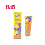 韩国进口正品儿童牙膏B&B保宁婴儿可吞咽牙膏香橙味/90克 3岁-6岁