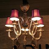 5头紫色欧式简约田园卧室客厅餐厅温馨卧室灯进口水晶吊灯具灯饰