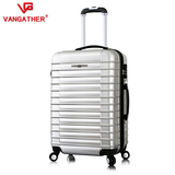 vangather万向轮的拉杆箱 行李箱男女通用纯色条纹旅行箱20寸24寸