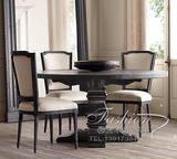 新古典家具实木餐台椅子 欧式西餐吃饭桌子 新古典餐桌椅组合做旧