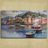 柠檬油画 高端大气欧式地中海风景油画 纯手绘油画 客厅装饰油画