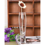 包邮圆形透明单支玻璃花瓶简约时尚家居酒店装饰餐桌台面花器加厚