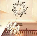 吊灯圆 卧室客厅天花板复古典雅花纹装饰欧式风格墙贴纸 灯饰贴