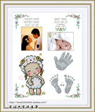 DMC十字绣套件纪念zp508羊年宝宝出生证明全家福手脚印胎发结婚照
