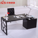 现代时尚简约书桌 家用烤漆钢化玻璃办公桌桌写字台 创意电脑桌子
