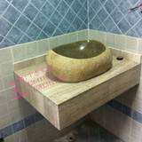 天然鹅卵石艺术盆复古石头台上盆 创意洗手盆洗手池卫浴盆椭圆形
