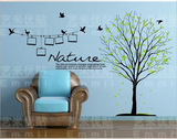 贴！照片墙相片墙自然风树枝树木树叶小鸟相框墙超值包邮特惠