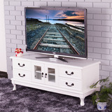 欧式实木电视柜 韩式浪漫白色电视机 地中海矮柜地柜120-180长