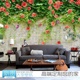 3D立体花园风景浪漫蔷薇花开大型壁画墙纸 客厅电视沙发背景壁纸