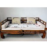 [嘉]订做中式古典红木家具刺绣罗汉床垫五件套- 写生蛱蝶图