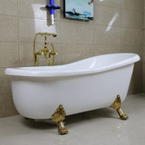 进口亚克力古典高档豪华欧式贵妃浴缸移动独立保温纯树脂洗澡浴盆