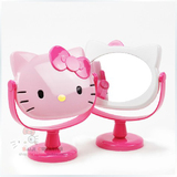 HELLO KITTY 卡通可爱台式化妆镜子 猫头型梳妆镜 折叠 可翻转