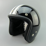 尾单日本CEPTOO 摩托车跑车头盔半盔复古盔哈雷头盔过PS认证黑白
