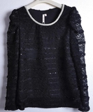 代购 曼娅奴专柜正品2013冬季新款 蕾丝衫 打底衫 针织衫MD4KC056