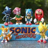超值外贸 Sonic索尼克公仔 音速小子 超音鼠人偶手办模型 6款全套