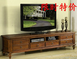 美式实木客厅电视柜组合定制/欧式环保桦木橡木电视柜/卧室电视柜