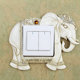 欧式美式大象树脂创意装饰品复古镶钻浮雕如果品牌开关贴开关套