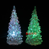 亚克力七彩水晶圣诞树灯 创意圣诞节礼物 发光圣诞树夜灯地摊批发