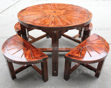 实木花园户外桌凳组合碳化防腐木阳台桌椅公园园林休闲西瓜桌凳